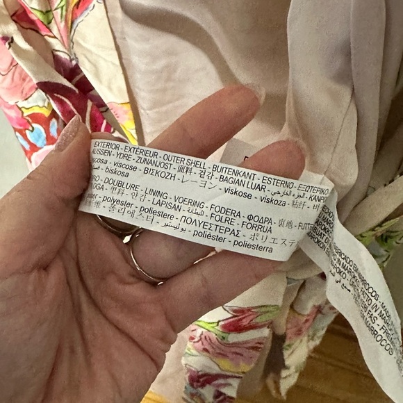 ZARA PRINTED KIMONO WITH BELT SIZE S LONG SLEEVES - Picture 9 of 9